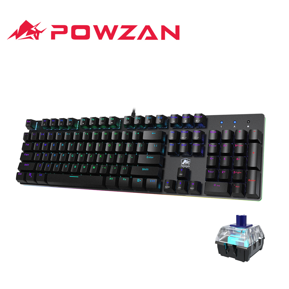 【POWZAN】CK650 Stardust RGB光學機械遊戲鍵盤 - 清脆光軸 (青軸)