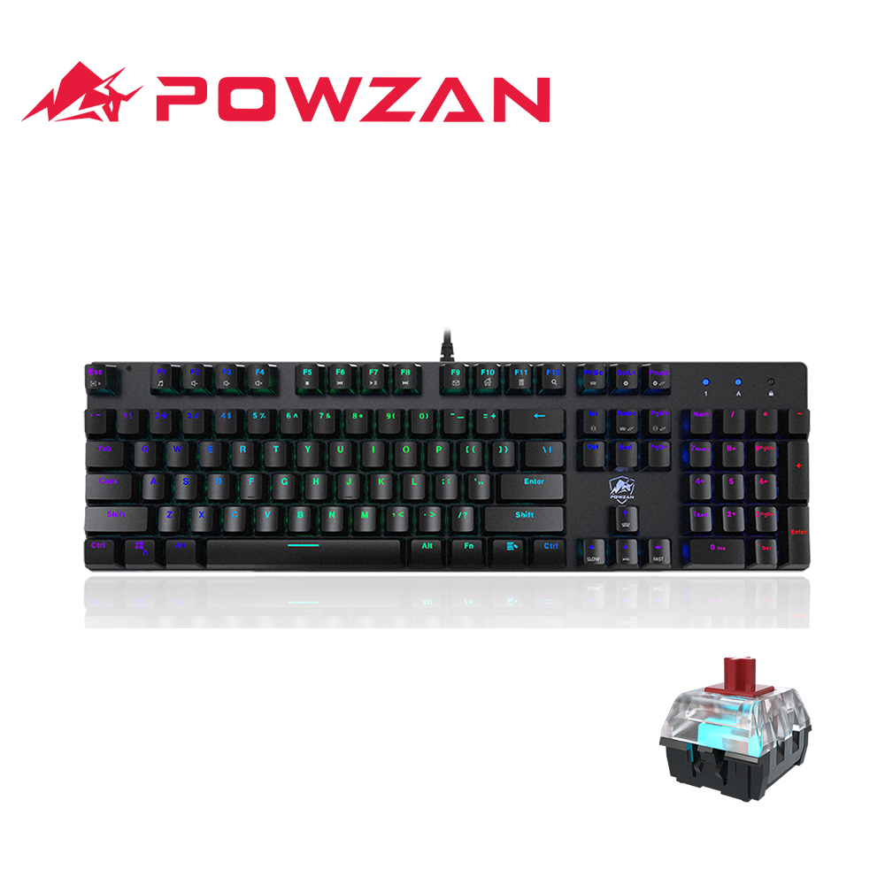 【POWZAN】CK650 Stardust RGB光學機械遊戲鍵盤 - 靜音光軸(紅軸)