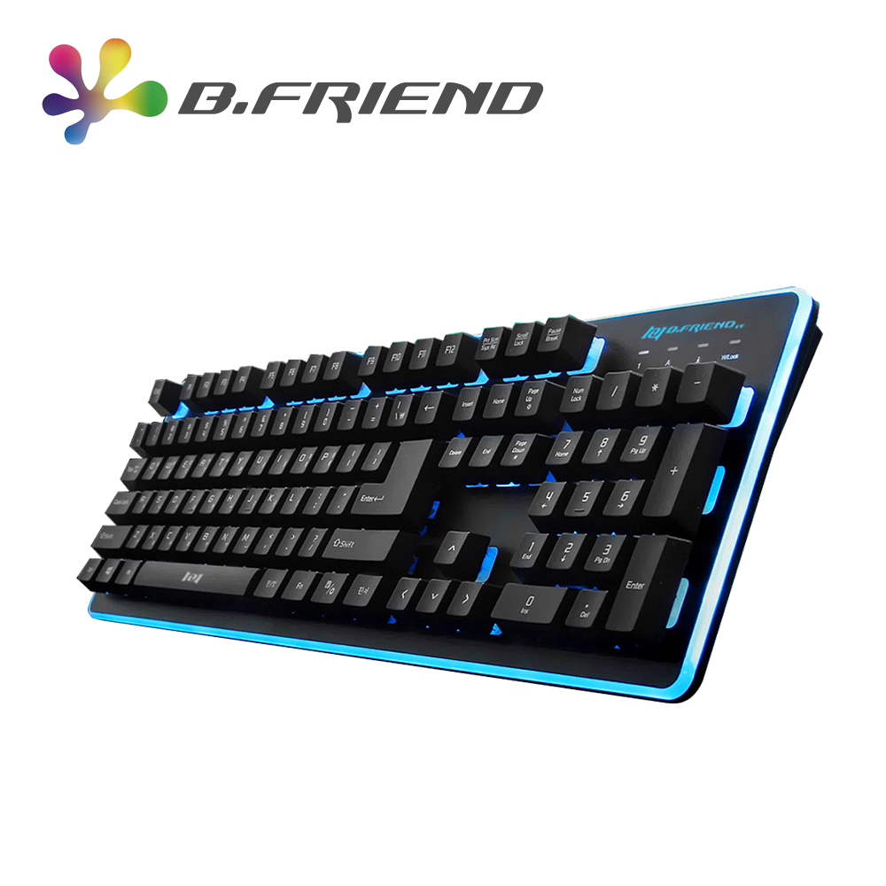 【B.FRIEND】GK3 懸浮式框發光鍵盤(黑色)